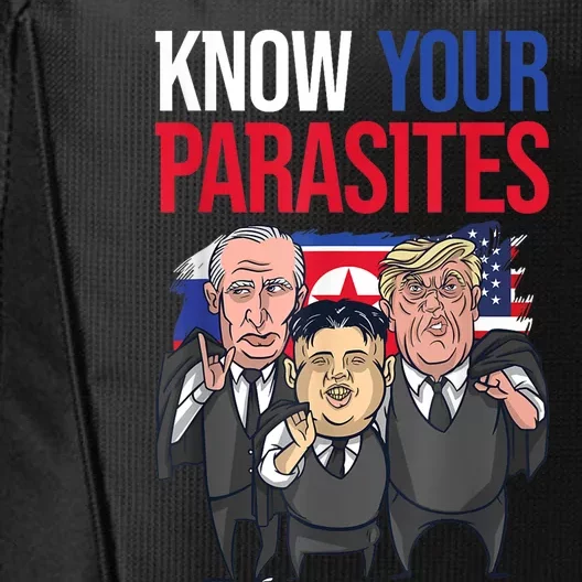 Know Your Parasites Shirt Trump Kim Jong Un Putin Funny City Backpack