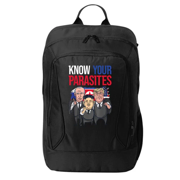 Know Your Parasites Shirt Trump Kim Jong Un Putin Funny City Backpack