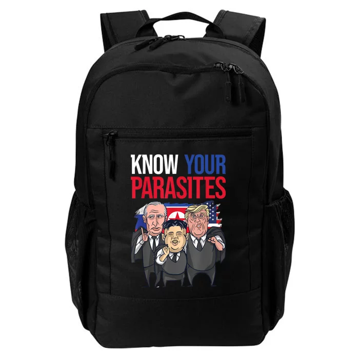 Know Your Parasites Shirt Trump Kim Jong Un Putin Funny Daily Commute Backpack