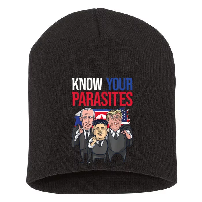 Know Your Parasites Shirt Trump Kim Jong Un Putin Funny Short Acrylic Beanie