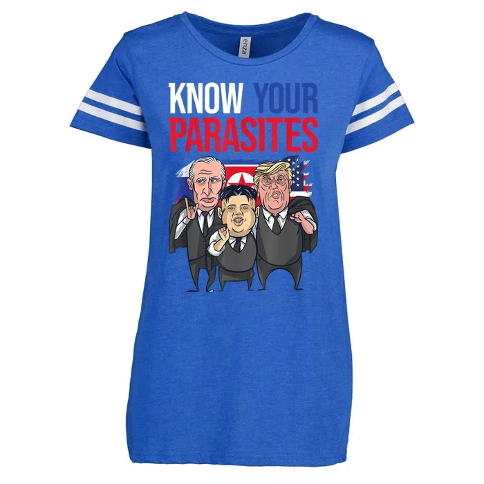 Know Your Parasites Shirt Trump Kim Jong Un Putin Funny Enza Ladies Jersey Football T-Shirt