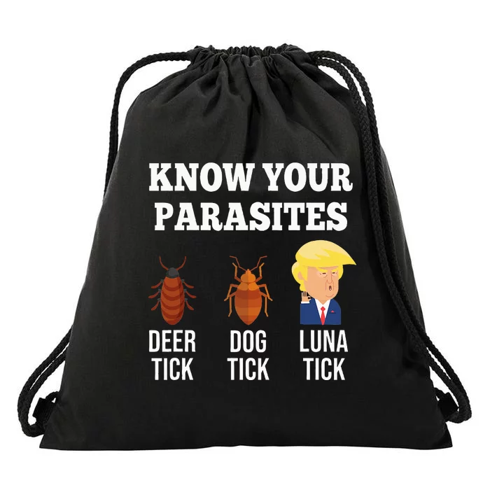 Know Your Parasites Antitrump Funny Luna Tick Resist Drawstring Bag