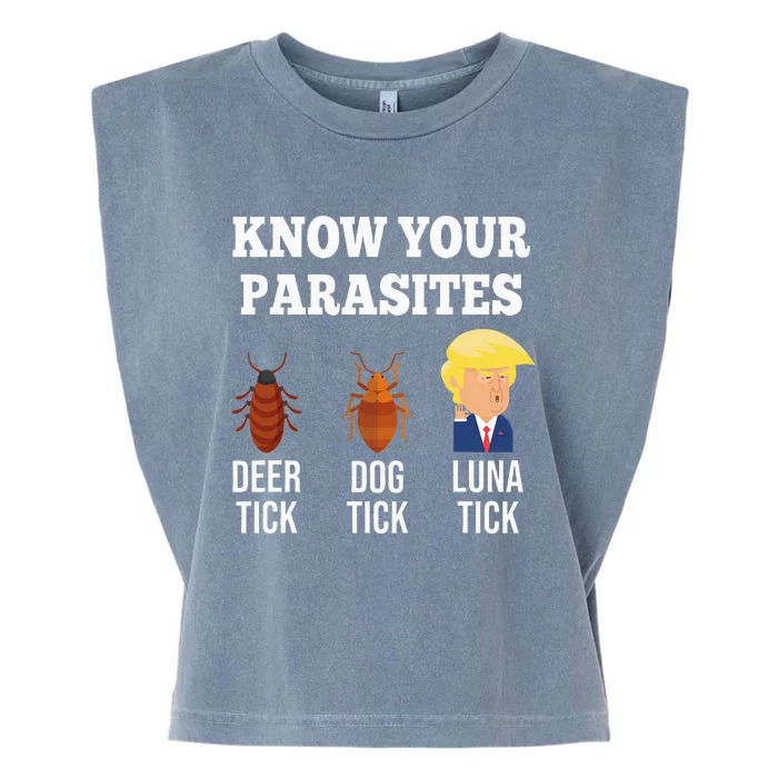 Know Your Parasites Antitrump Funny Luna Tick Resist Garment-Dyed Women's Muscle Tee