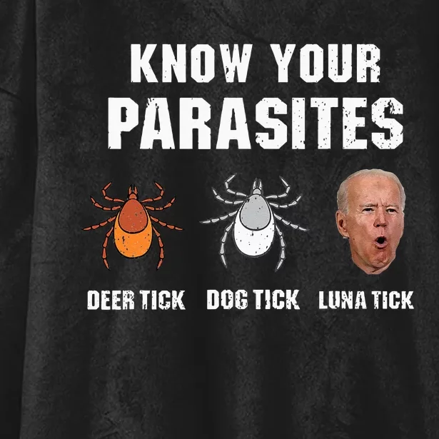 Know Your Parasites Anti Joe Biden Hooded Wearable Blanket