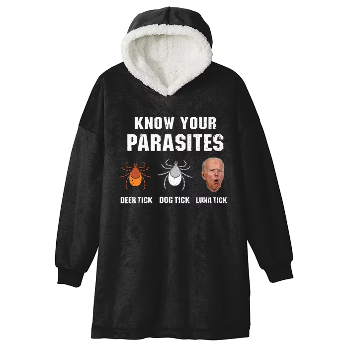 Know Your Parasites Anti Joe Biden Hooded Wearable Blanket