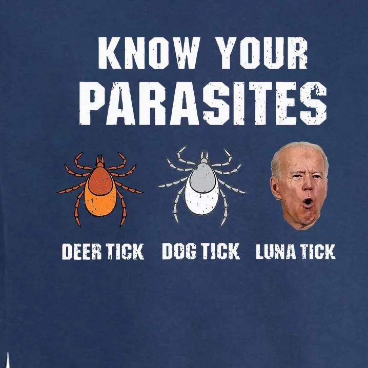 Know Your Parasites Anti Joe Biden Garment-Dyed Sweatshirt