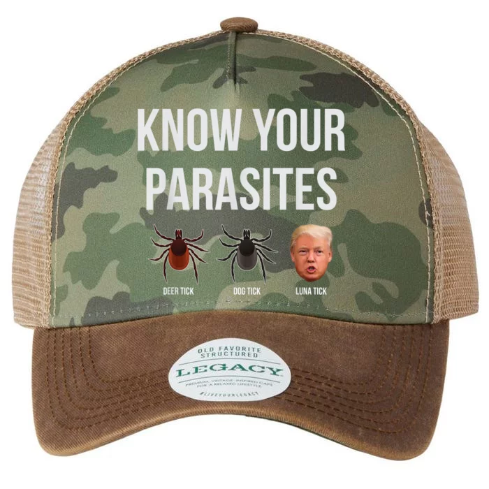 Know Your Parasites Dump President Trump Parasite Lunatic Legacy Tie Dye Trucker Hat