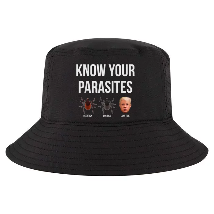 Know Your Parasites Dump President Trump Parasite Lunatic Cool Comfort Performance Bucket Hat