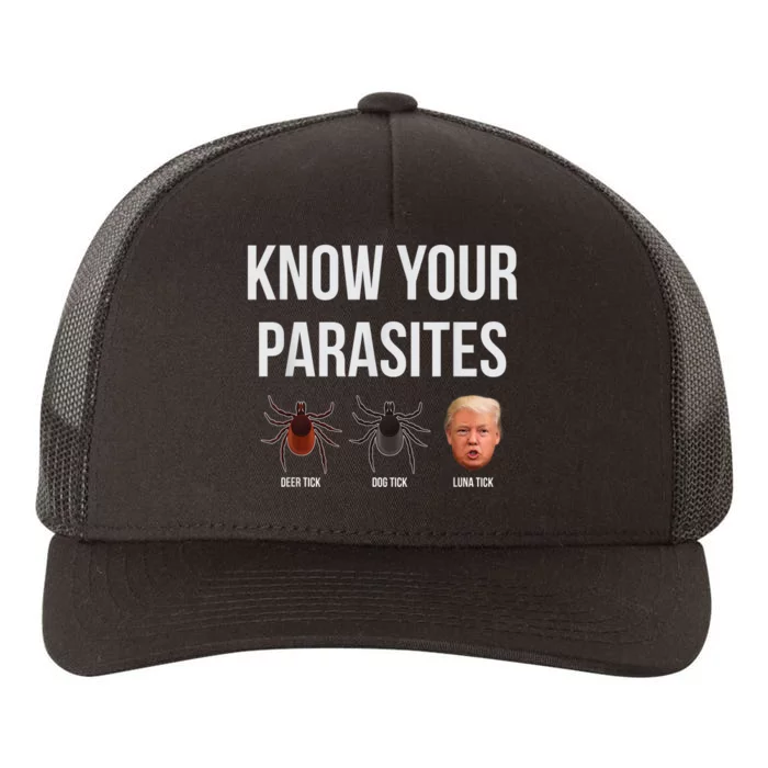 Know Your Parasites Dump President Trump Parasite Lunatic Yupoong Adult 5-Panel Trucker Hat