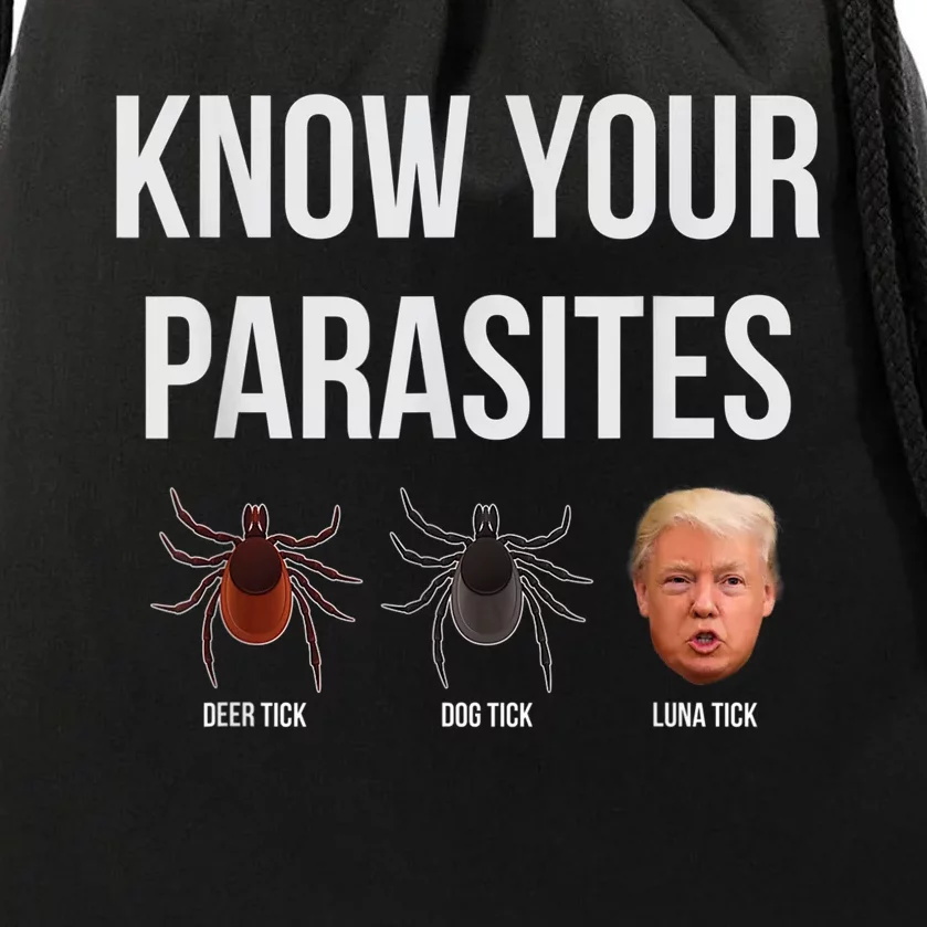 Know Your Parasites Dump President Trump Parasite Lunatic Drawstring Bag