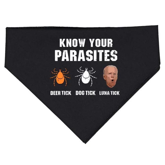 Know Your Parasites Anti Joe Biden USA-Made Doggie Bandana