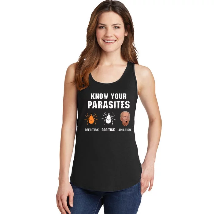 Know Your Parasites Anti Joe Biden Ladies Essential Tank