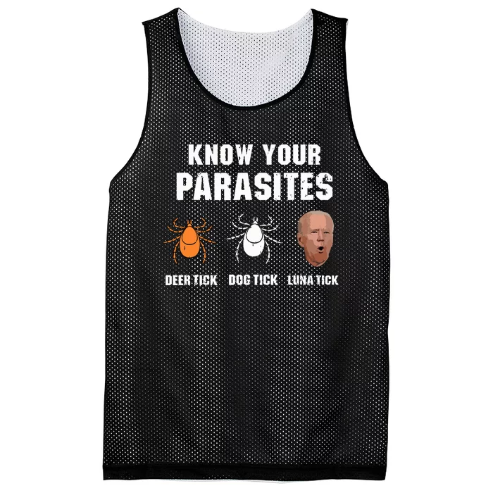 Know Your Parasites Anti Joe Biden Mesh Reversible Basketball Jersey Tank