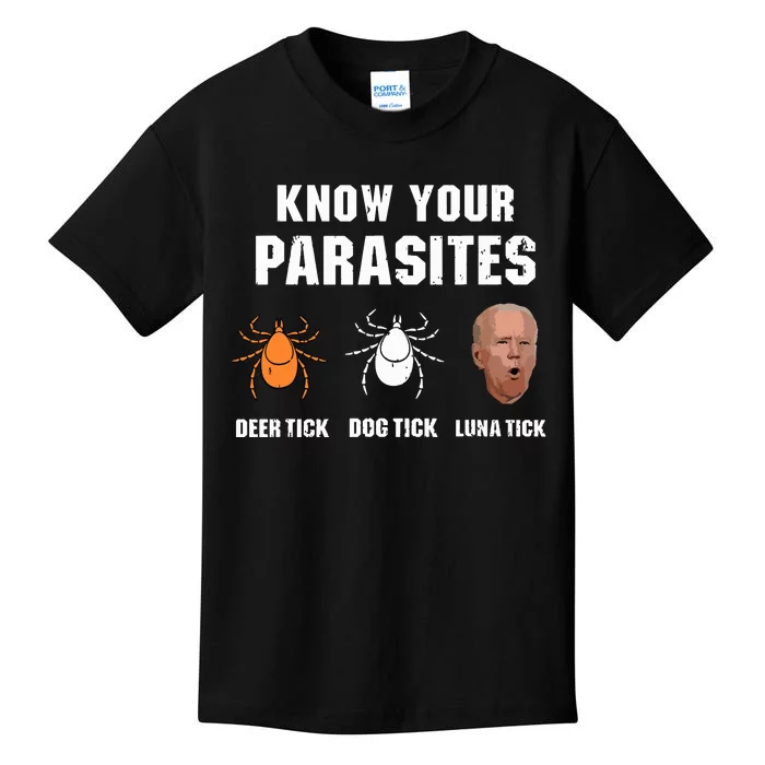 Know Your Parasites Anti Joe Biden Kids T-Shirt