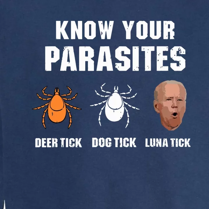 Know Your Parasites Anti Joe Biden Garment-Dyed Sweatshirt