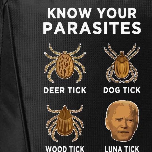 Know Your Parasites Funny Anti Joe Biden On Back City Backpack