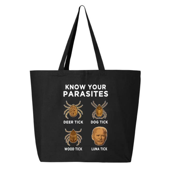 Know Your Parasites Funny Anti Joe Biden On Back 25L Jumbo Tote