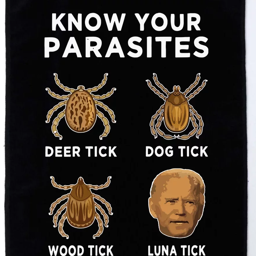 Know Your Parasites Funny Anti Joe Biden On Back Platinum Collection Golf Towel