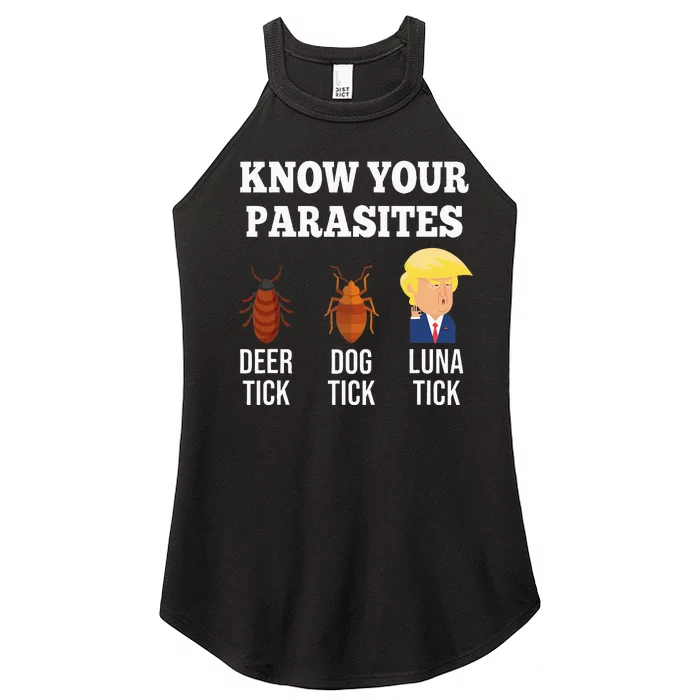 Know Your Parasites Antitrump Funny Luna Tick Resist Women’s Perfect Tri Rocker Tank