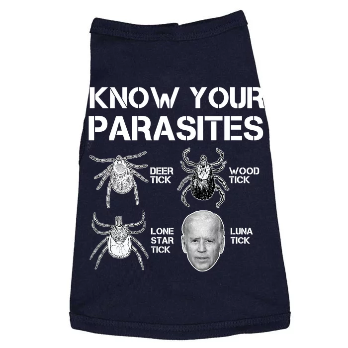 Know Your Parasites Anti Joe Biden Funny Doggie Tank