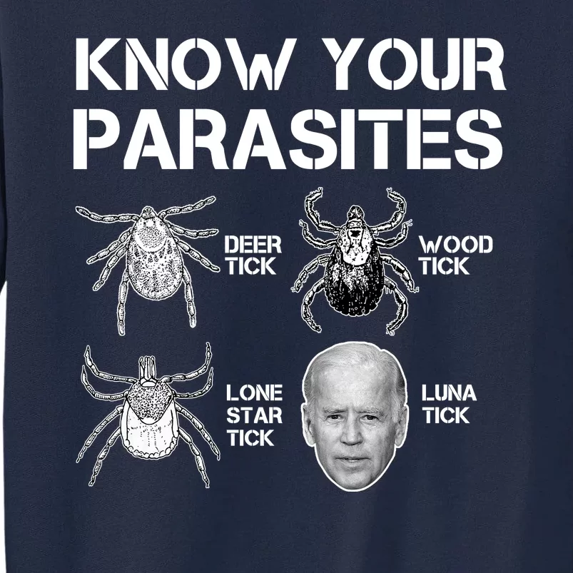 Know Your Parasites Anti Joe Biden Funny Tall Sweatshirt