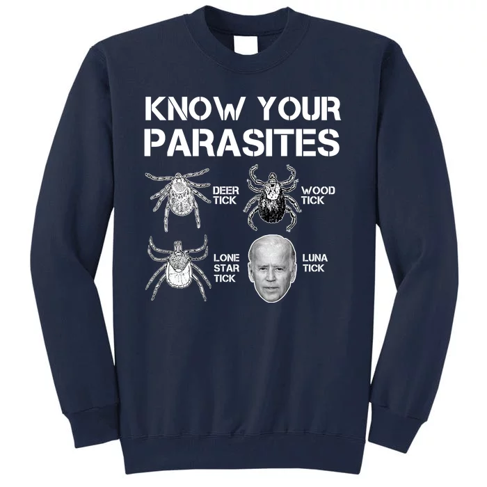 Know Your Parasites Anti Joe Biden Funny Tall Sweatshirt