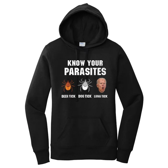 Know Your Parasites Anti Joe Biden Women's Pullover Hoodie