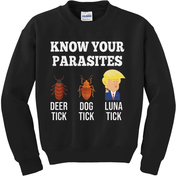 Know Your Parasites Anti Trump Luna Tick Kids Sweatshirt