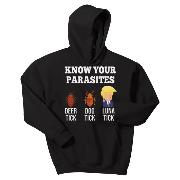 Know Your Parasites Anti Trump Luna Tick Kids Hoodie