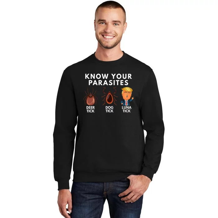 Know Your Parasites Deer Tick Dog Tick Luna Tick Anti Trump Tall Sweatshirt