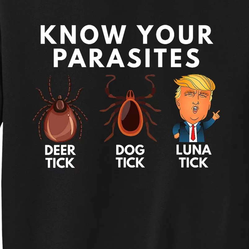 Know Your Parasites Deer Tick Dog Tick Luna Tick Anti Trump Tall Sweatshirt