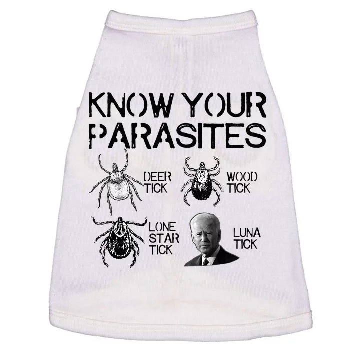 Know Your Parasites Anti Biden Funny Joe Biden Parody Doggie Tank