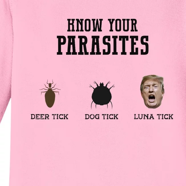 Know Your Parasites Antitrump Baby Long Sleeve Bodysuit