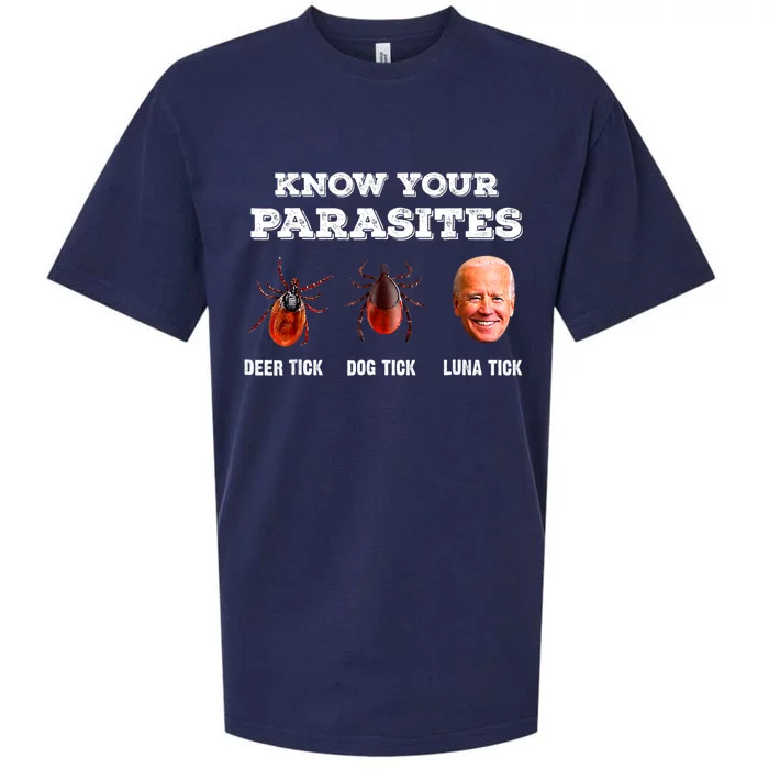 Know Your Parasites Anti Joe Biden Deer Tick, Dog Tick Sueded Cloud Jersey T-Shirt