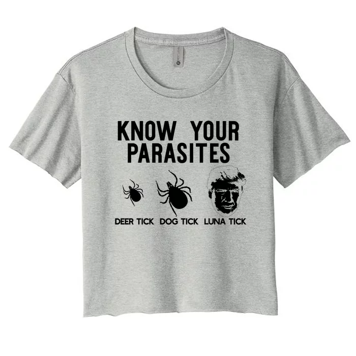 Know Your Parasites Antitrump Af Gift Hoody Resist Funny Women's Crop Top Tee