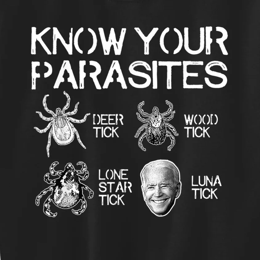 Know Your Parasites Tick Biden (On Back) Classic Kids Sweatshirt