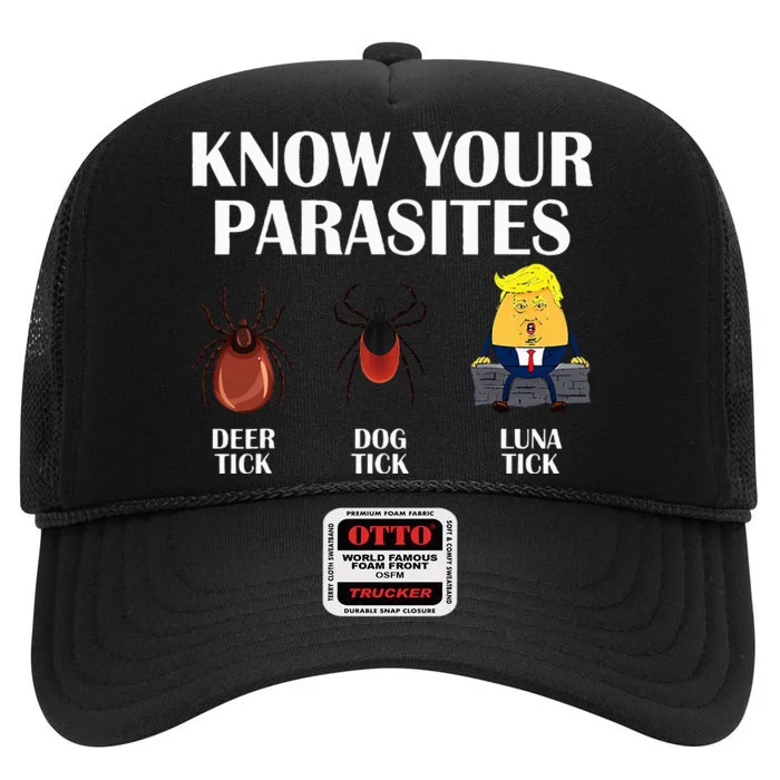 Know Your Parasites Anti Trump Democrat Vote Kamala High Crown Mesh Trucker Hat