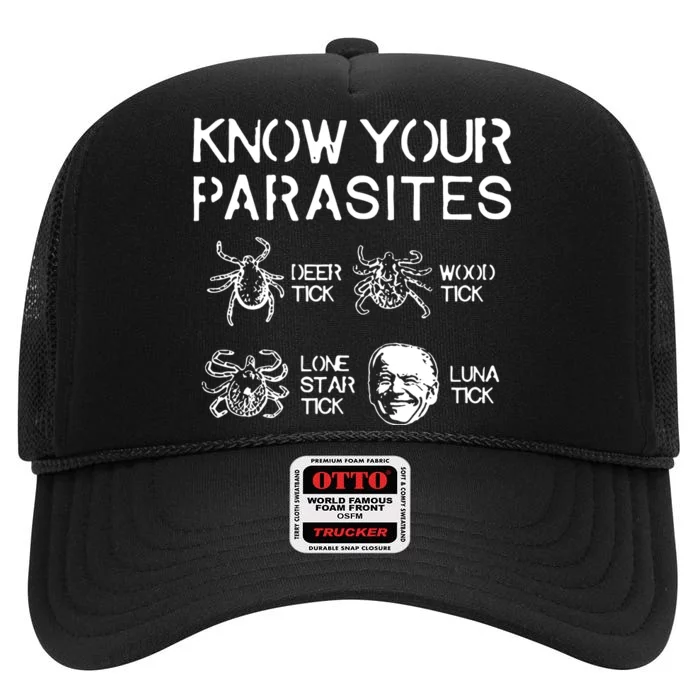 Know Your Parasites Luna Tick High Crown Mesh Trucker Hat