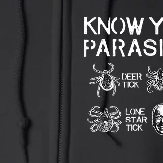 Know Your Parasites Funny Anti Against Joe Biden Lunatic Full Zip Hoodie