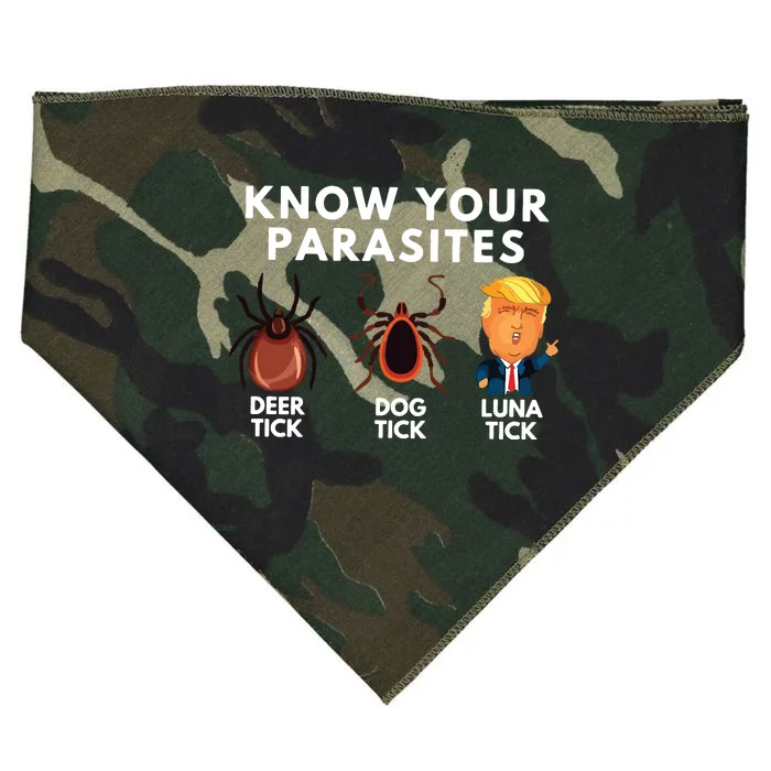 Know Your Parasites Anti Trump USA-Made Doggie Bandana