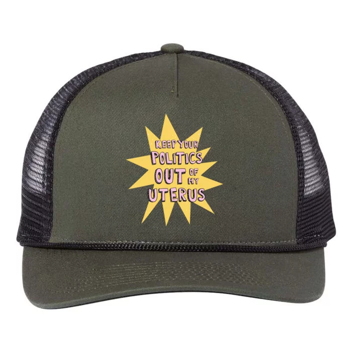 Keep Your Politics Out Of My Uterus Retro Rope Trucker Hat Cap