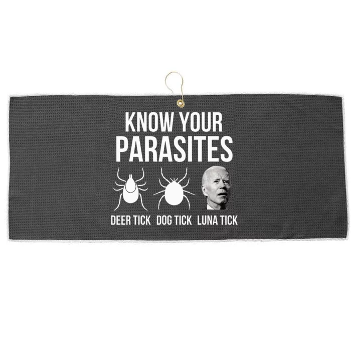 Know Your Parasites Anti Joe Biden Sucks Funny Political Large Microfiber Waffle Golf Towel