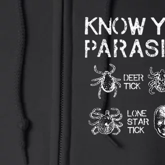 Know Your Parasites Funny Anti Against Joe Biden Lunatic Full Zip Hoodie