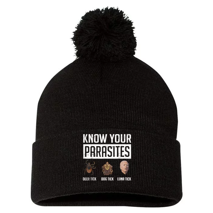 Know Your Parasites Deer Tick Dog Tick Luna Tick Pom Pom 12in Knit Beanie