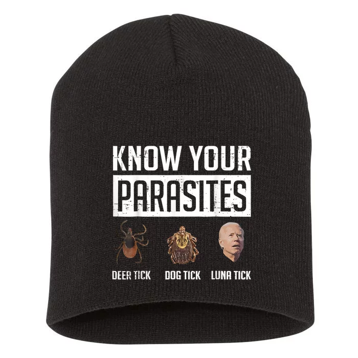 Know Your Parasites Deer Tick Dog Tick Luna Tick Short Acrylic Beanie