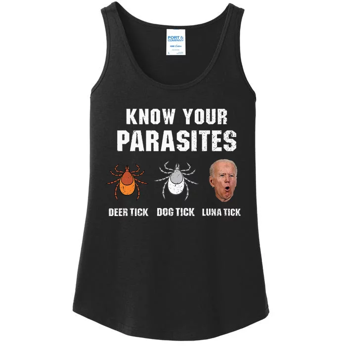 Know Your Parasites Anti Joe Biden Ladies Essential Tank