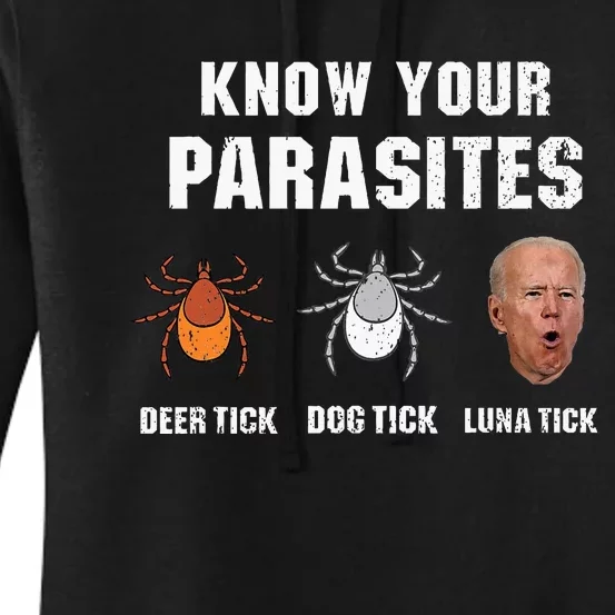 Know Your Parasites Anti Joe Biden Women's Pullover Hoodie