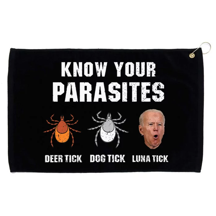 Know Your Parasites Anti Joe Biden Grommeted Golf Towel