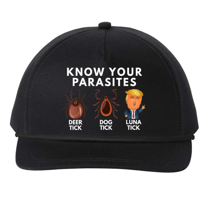 Know Your Parasites Deer Tick Dog Tick Luna Tick Anti Trump Snapback Five-Panel Rope Hat