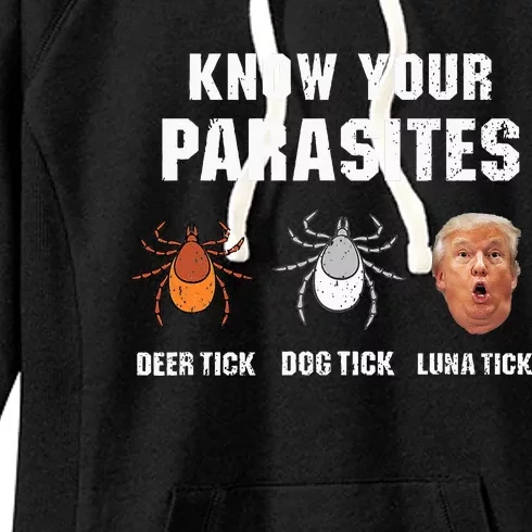 Know Your Parasites Funny Anti Trump Women's Fleece Hoodie